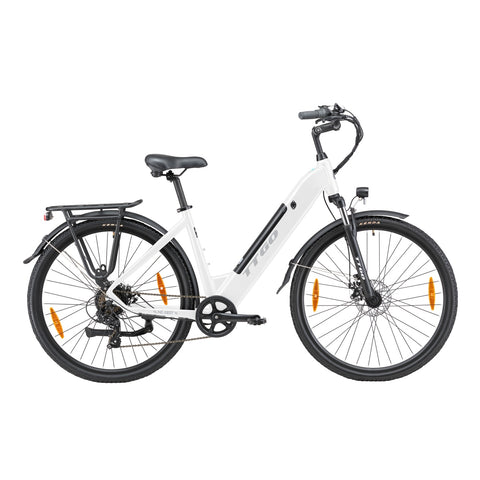 TTGO HZ-28ST Elektrisches Fahrrad - 250W Motor 36V20AH Akku 28 Zoll Reifen Mechanische Scheibenbremsen - Weiß