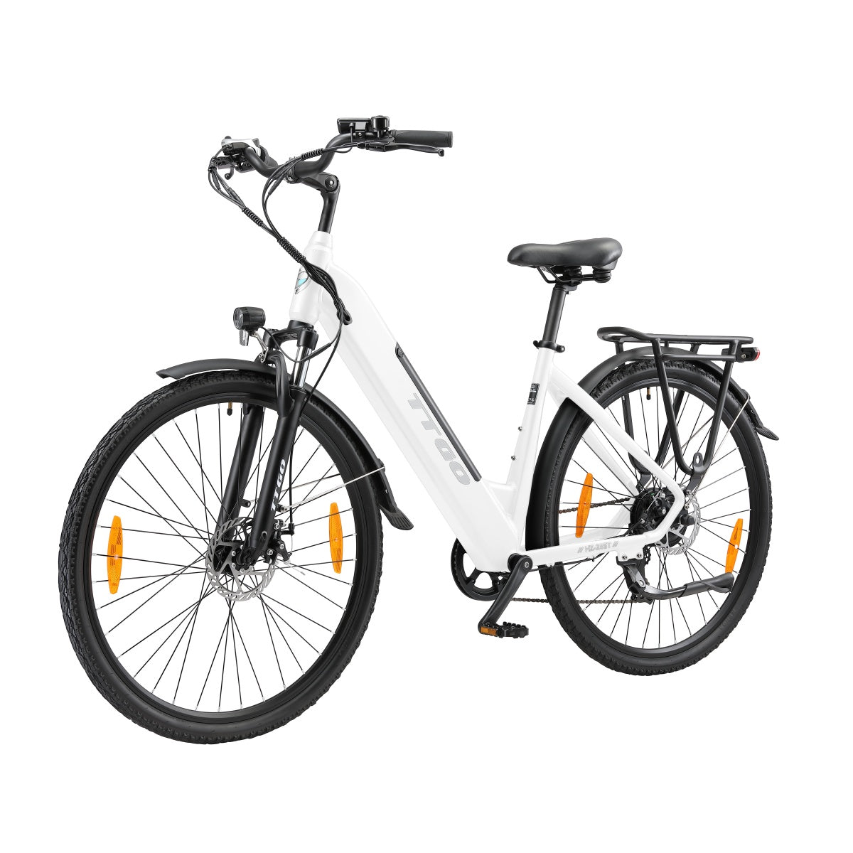 TTGO HZ-28ST Vélo électrique - Moteur 250W Batterie 36V20AH Pneus 28 pouces Freins à disque mécaniques - Blanc