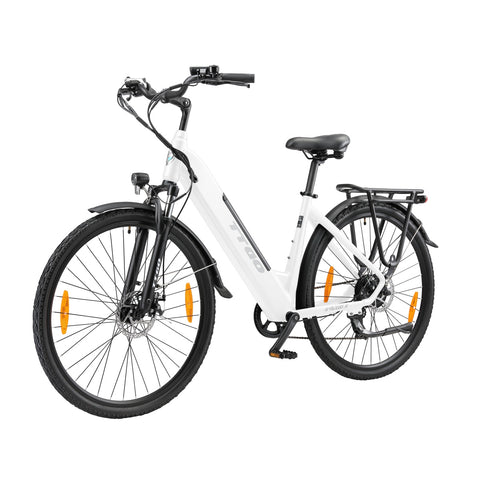 TTGO HZ-28ST Elektrisches Fahrrad - 250W Motor 36V20AH Akku 28 Zoll Reifen Mechanische Scheibenbremsen - Weiß
