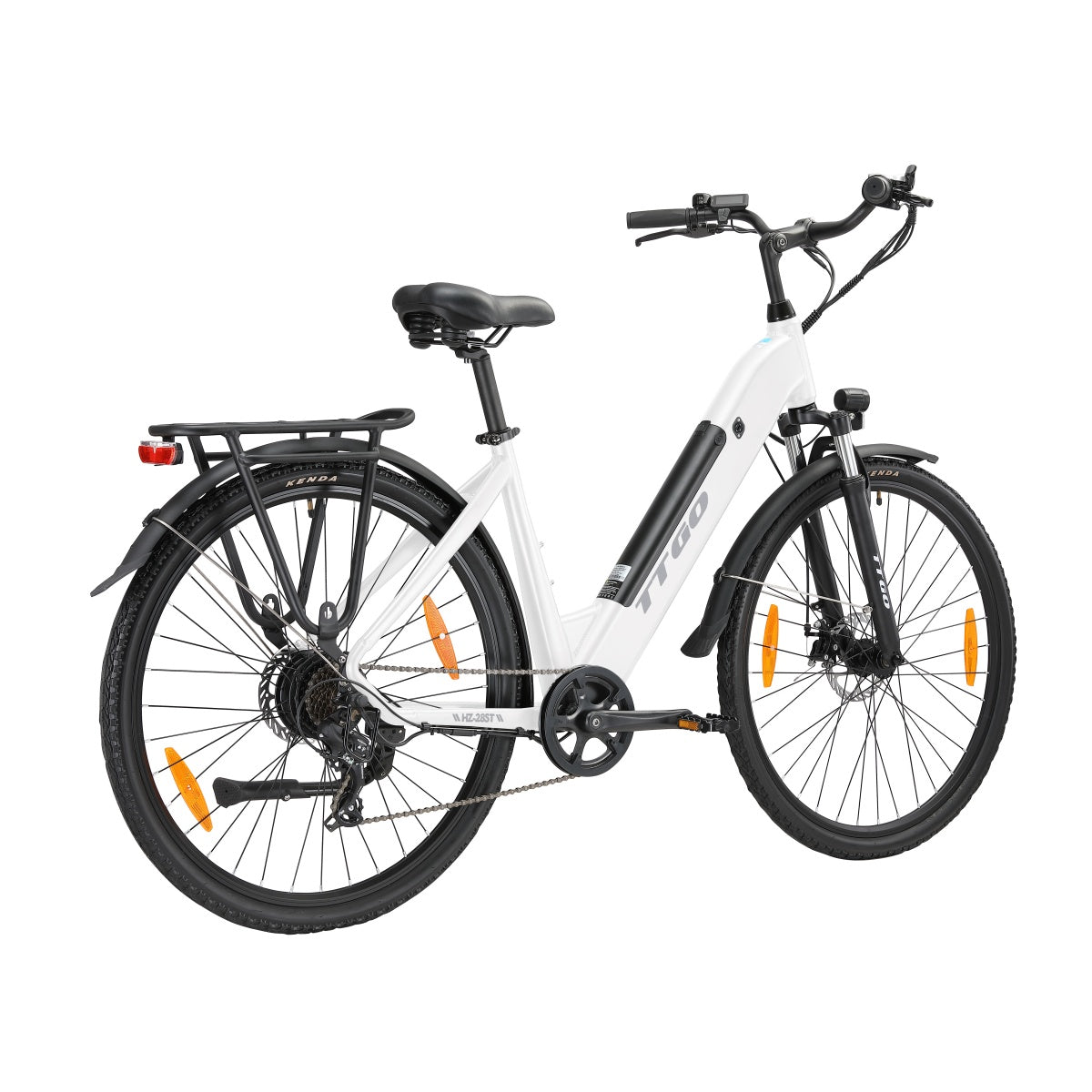 TTGO HZ-28ST Vélo électrique - Moteur 250W Batterie 36V20AH Pneus 28 pouces Freins à disque mécaniques - Blanc