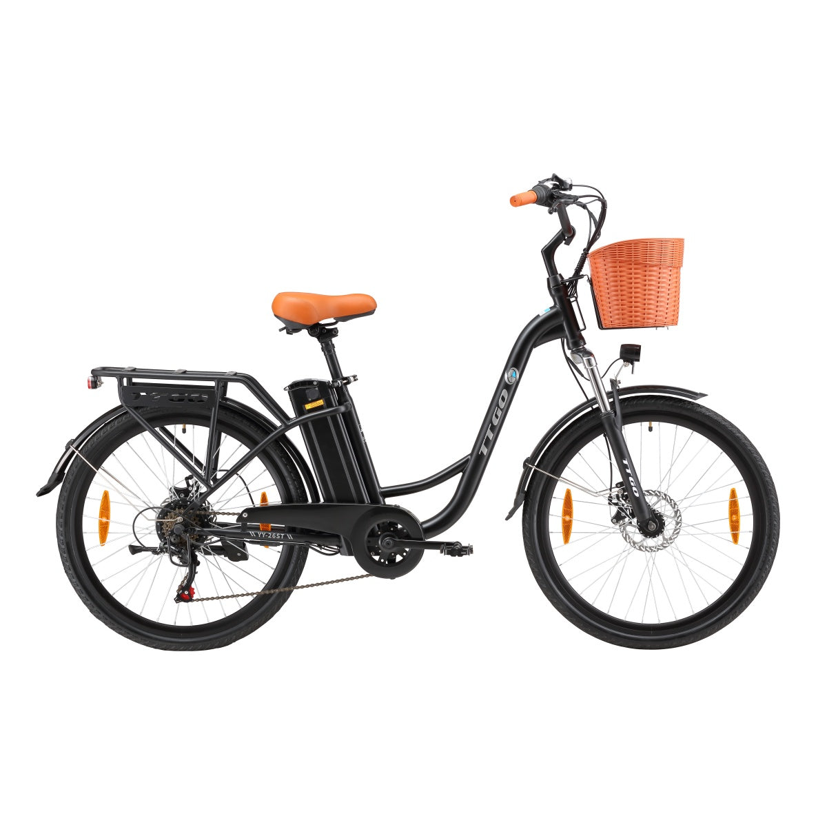 TTGO YY-26ST Elektrisches Fahrrad - 250W Motor 36V14.5AH Akku 26 Zoll Reifen Mechanische Scheibenbremsen - Schwarz