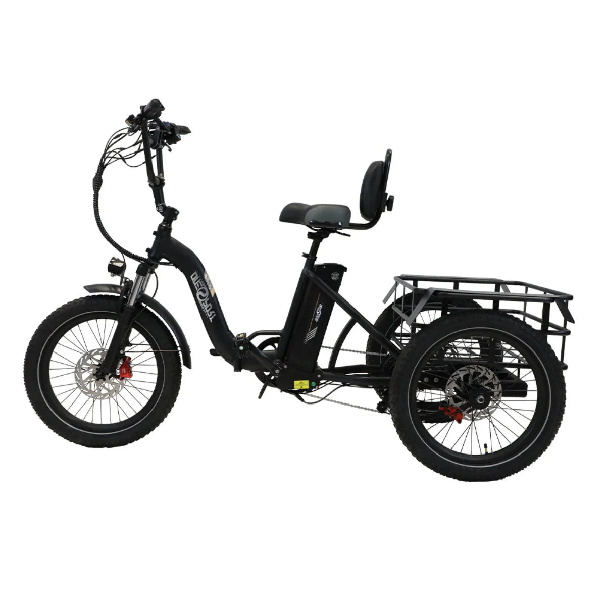 ONESPORT OT30 Three-Wheeled Electric Bicycle - 500W Motor 48V13AH Battery 20 Inch Tires Hydraulic Brake - Black