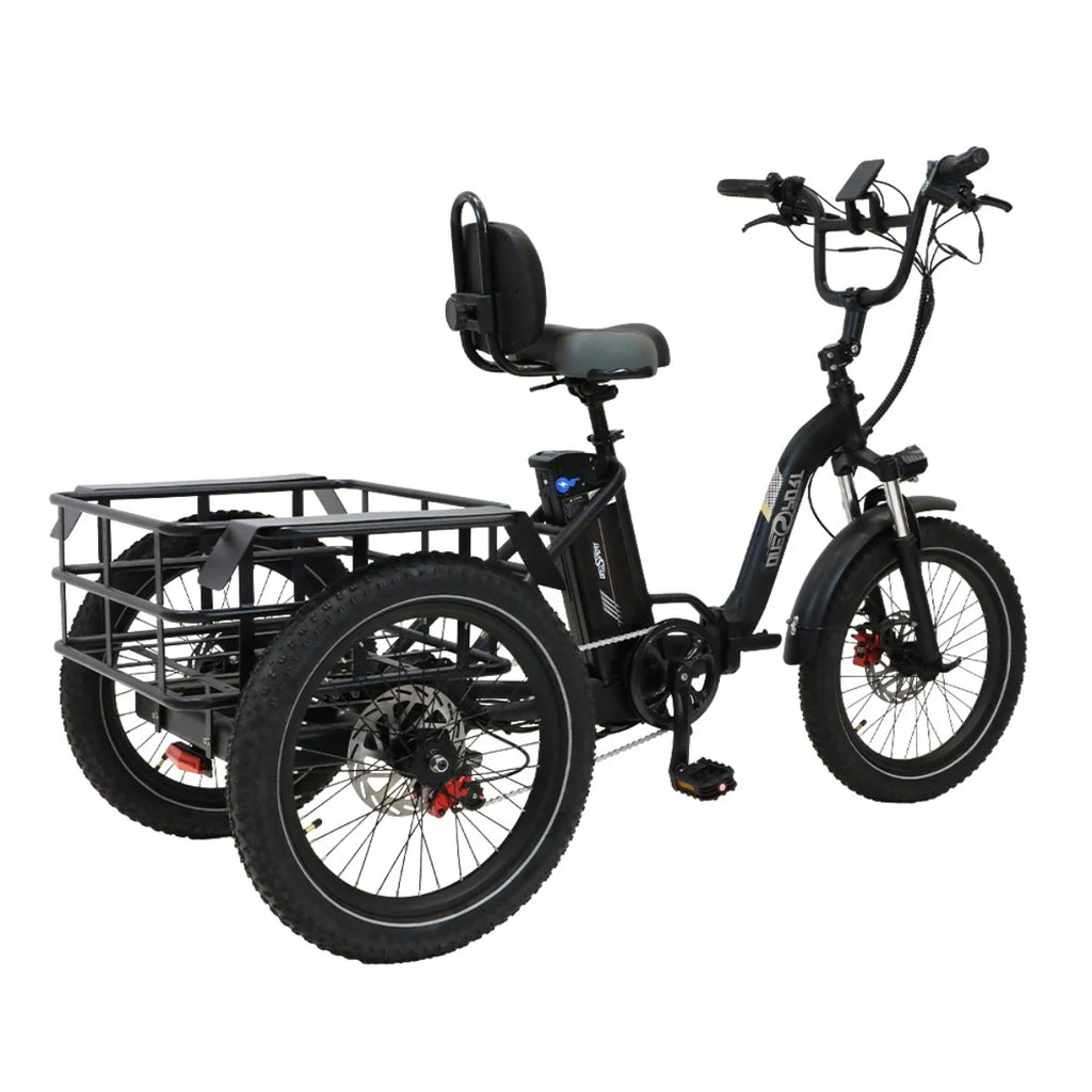 ONESPORT OT30 Three-Wheeled Electric Bicycle - 500W Motor 48V13AH Battery 20 Inch Tires Hydraulic Brake - Black