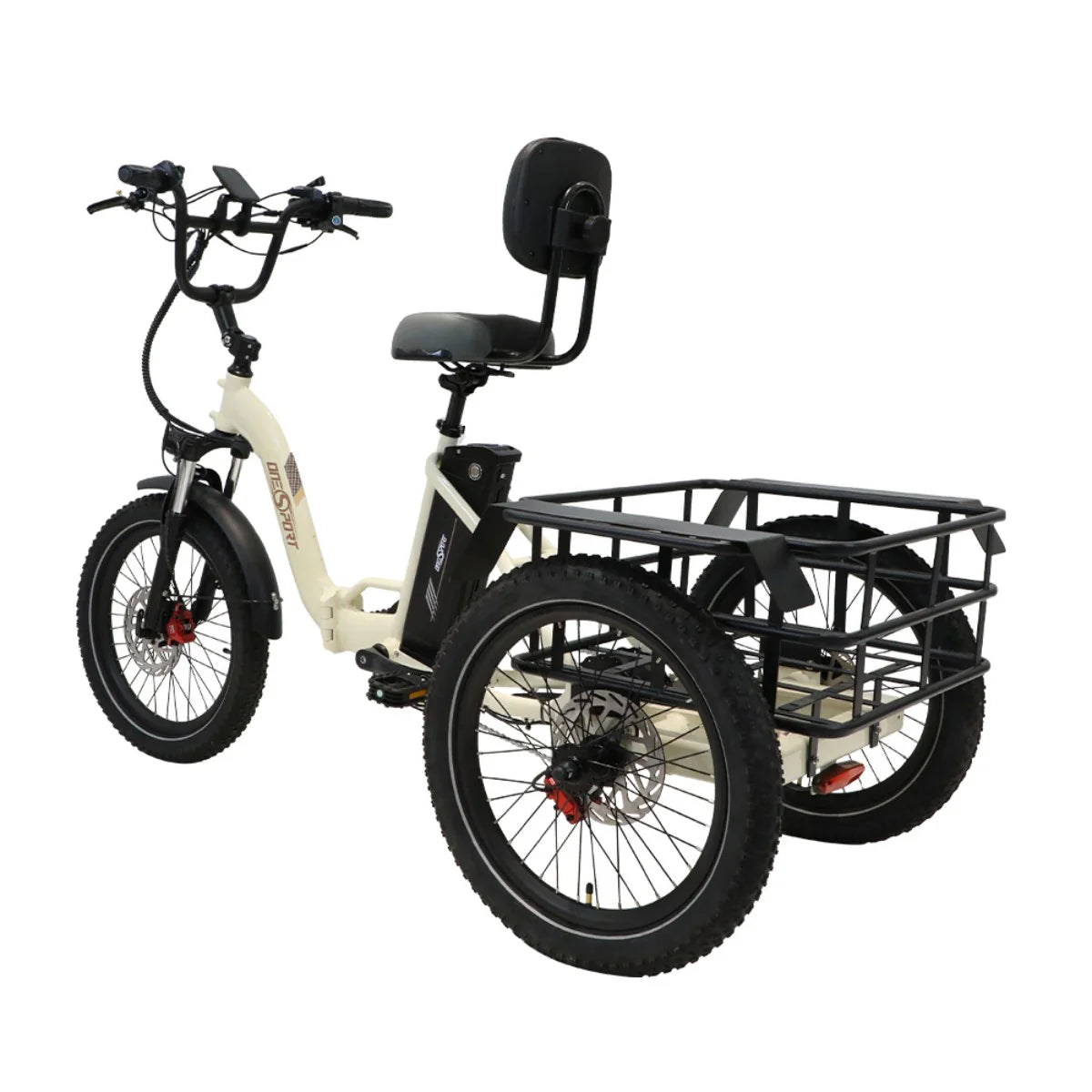 ONESPORT OT30 Three-Wheeled Electric Bicycle - 500W Motor 48V13AH Battery 20 Inch Tires Hydraulic Brake - White