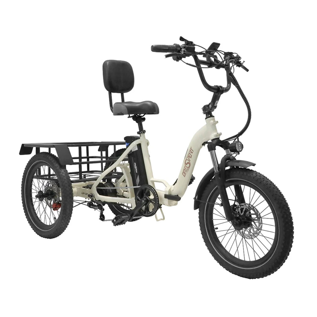 ONESPORT OT30 Three-Wheeled Electric Bicycle - 500W Motor 48V13AH Battery 20 Inch Tires Hydraulic Brake - White