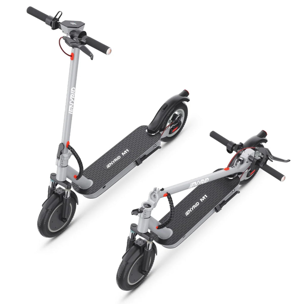 Trottinette électrique pliable iENYRID iE-M1 - Moteur 250W Batterie 36V12.5Ah Pneus 10 pouces Éclairage LED - gris
