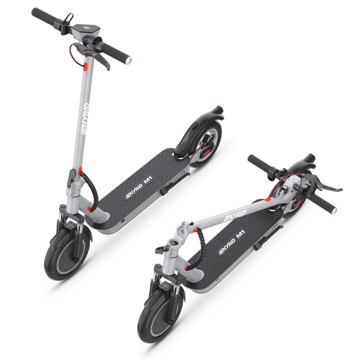 Trottinette électrique pliable iENYRID iE-M1 - Moteur 250W Batterie 36V12.5Ah Pneus 10 pouces Éclairage LED - gris