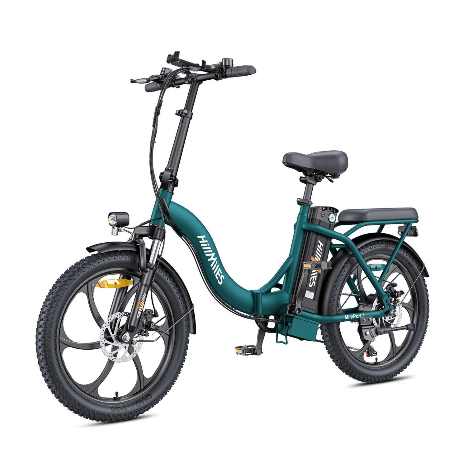 HillMiles MilePort 1 E-Bike – 250W Motor 36V13Ah Battery 20 Inch Tires Mechanical Disc Brake - Green