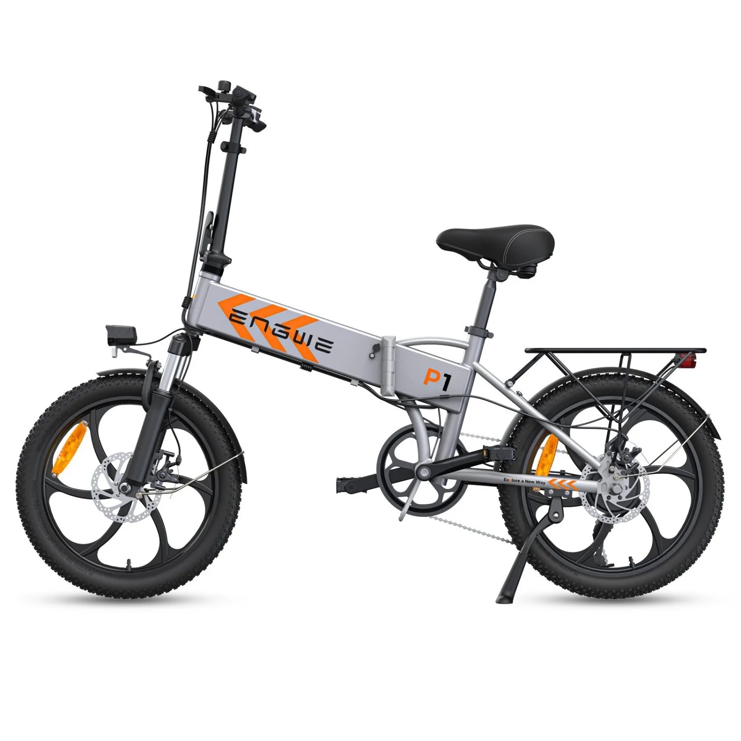 ENGWE P1 Vélo électrique - Pneus de 20 pouces Moteur 250W Batterie 36V13AH Freins à disque mécaniques - Argent