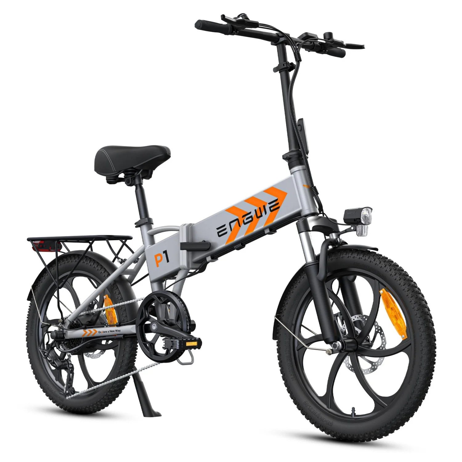 ENGWE P1 Vélo électrique - Pneus de 20 pouces Moteur 250W Batterie 36V13AH Freins à disque mécaniques - Argent