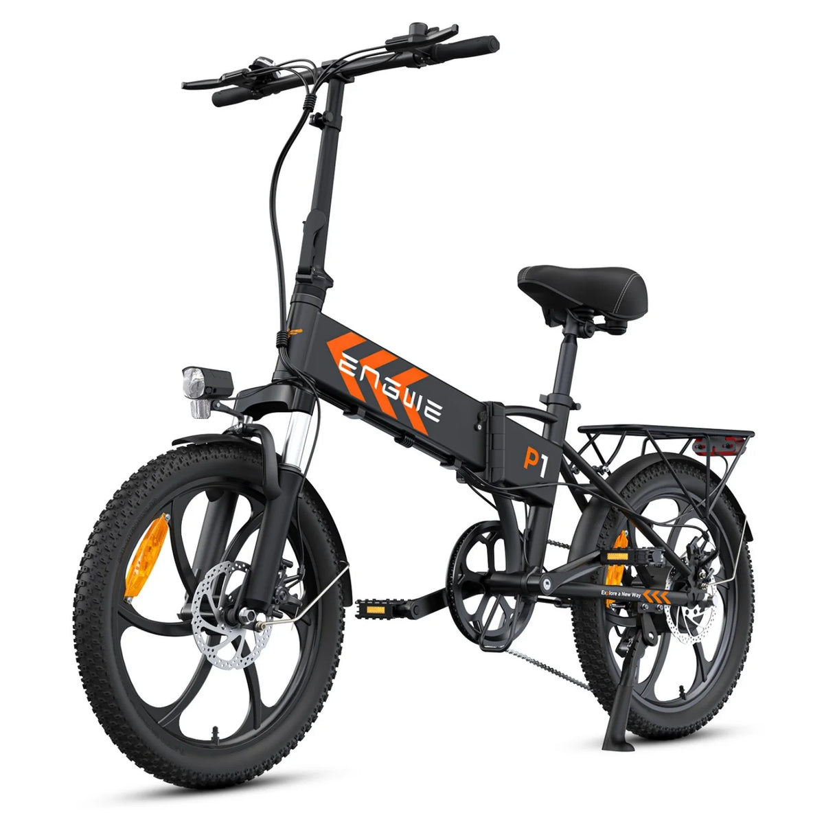 ENGWE P1 E-Bike - 20 Zoll Reifen 250W Motor 36V13AH Akku  Mechanische Scheibenbremsen - Schwarz