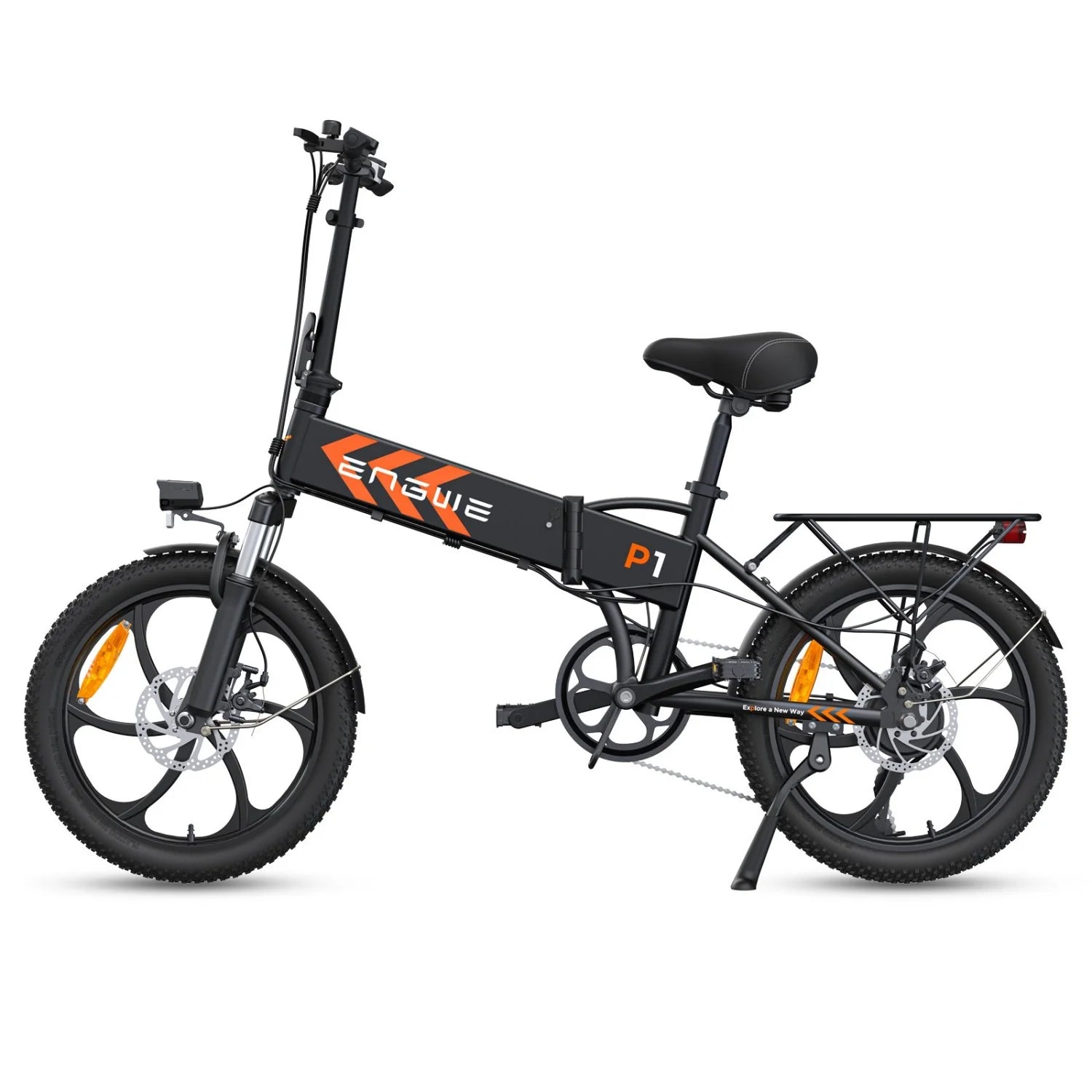 Vélo électrique ENGWE P1 - Pneus de 20 pouces Moteur de 250 W Batterie 36 V 13 Ah Freins à disque mécaniques - Noir