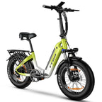 TTGO F6 Vélo électrique - Moteur 250W Batterie 36V25AH Pneus 20 pouces Freins hydrauliques - Blanc-Vert