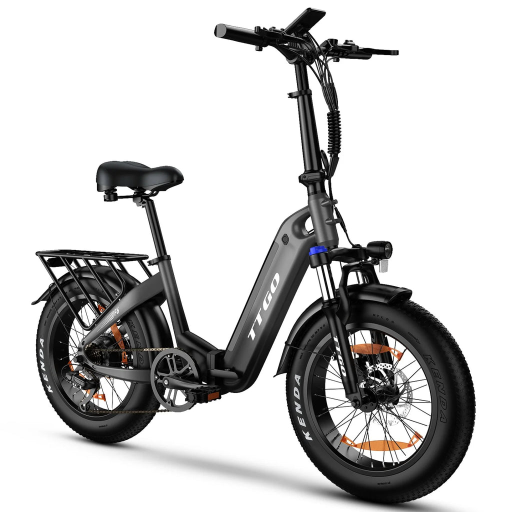 Vélo électrique TTGO F6 - Moteur 250 W Batterie 36 V 25 Ah Pneus 20 Pouces Freins Hydrauliques - Noir-Gris
