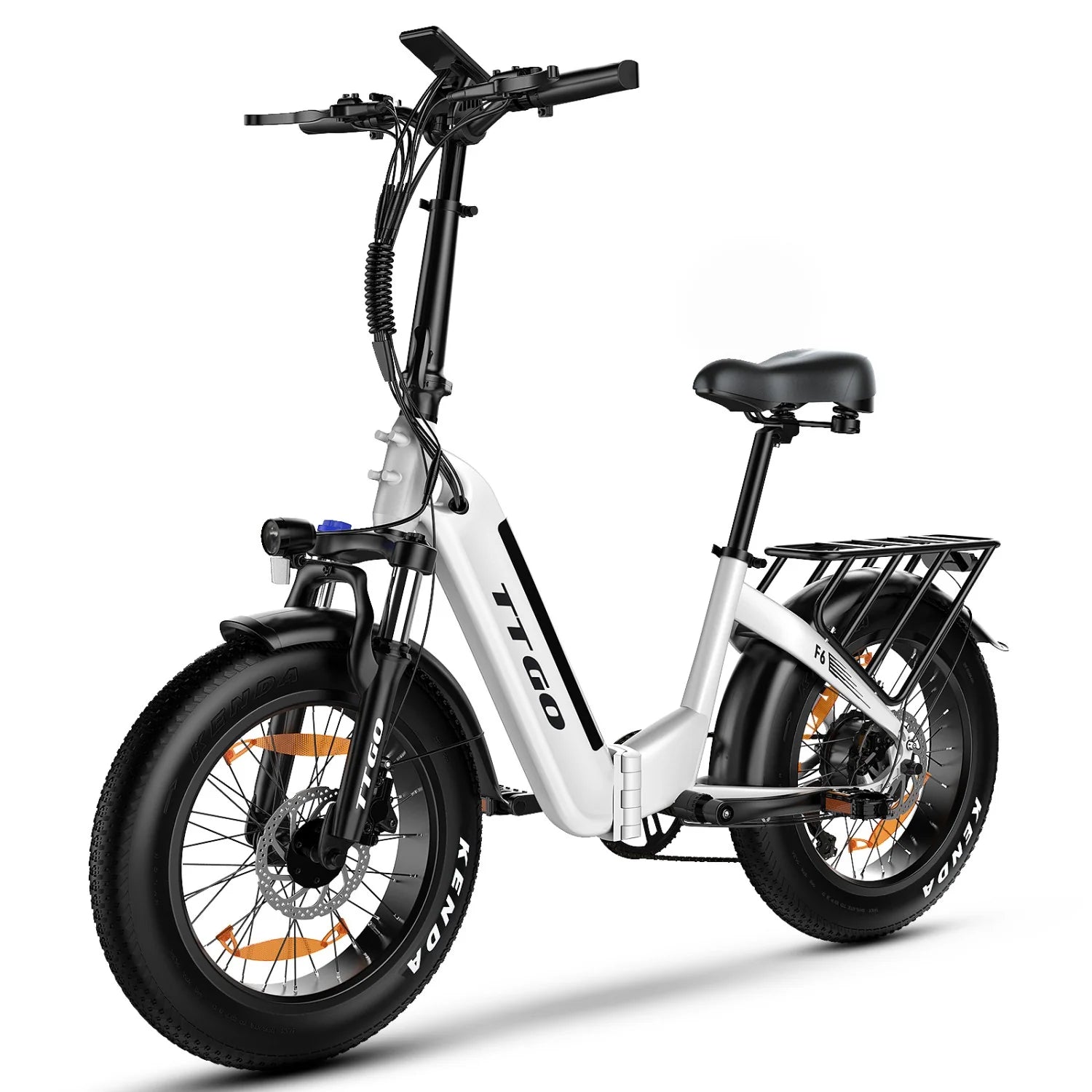 TTGO F6 E-Bike - Moteur 250W Batterie 36V25AH Pneus 20 Pouces Freins Hydrauliques - Blanc