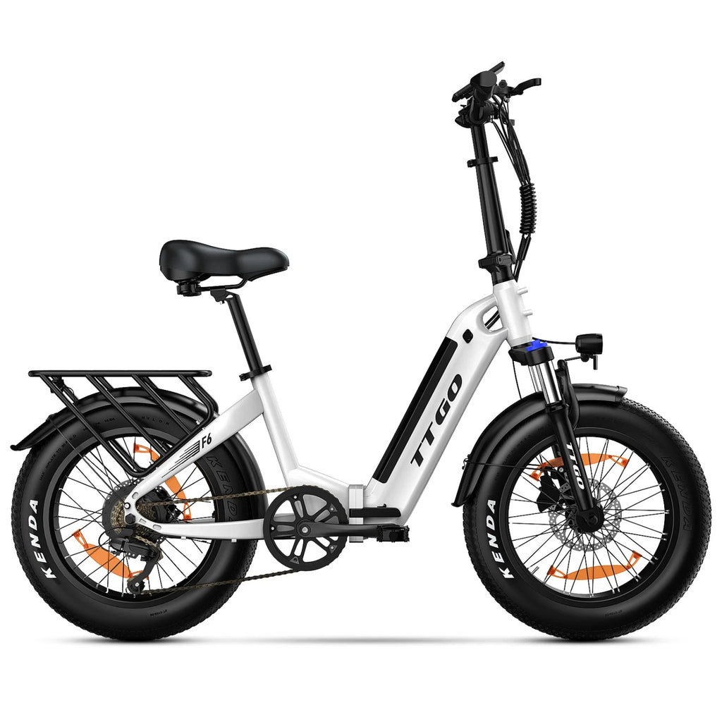 TTGO F6 E-Bike - Moteur 250W Batterie 36V25AH Pneus 20 Pouces Freins Hydrauliques - Blanc