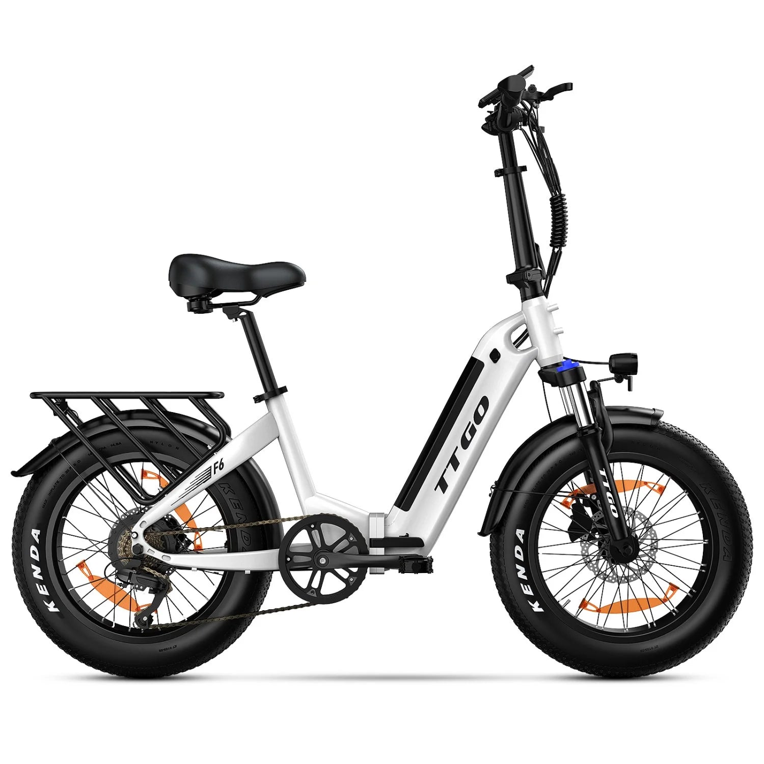TTGO F6 E-Bike - Moteur 250W Batterie 36V25AH Pneus 20 Pouces Freins Hydrauliques - Blanc