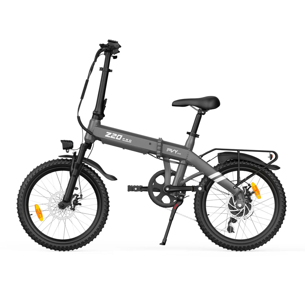 Vélo électrique PVY Z20 PRO EVO, Moteur 250W, Batterie 36V14.5AH, Pneus 20 pouces, Freins à disque mécaniques - Gris