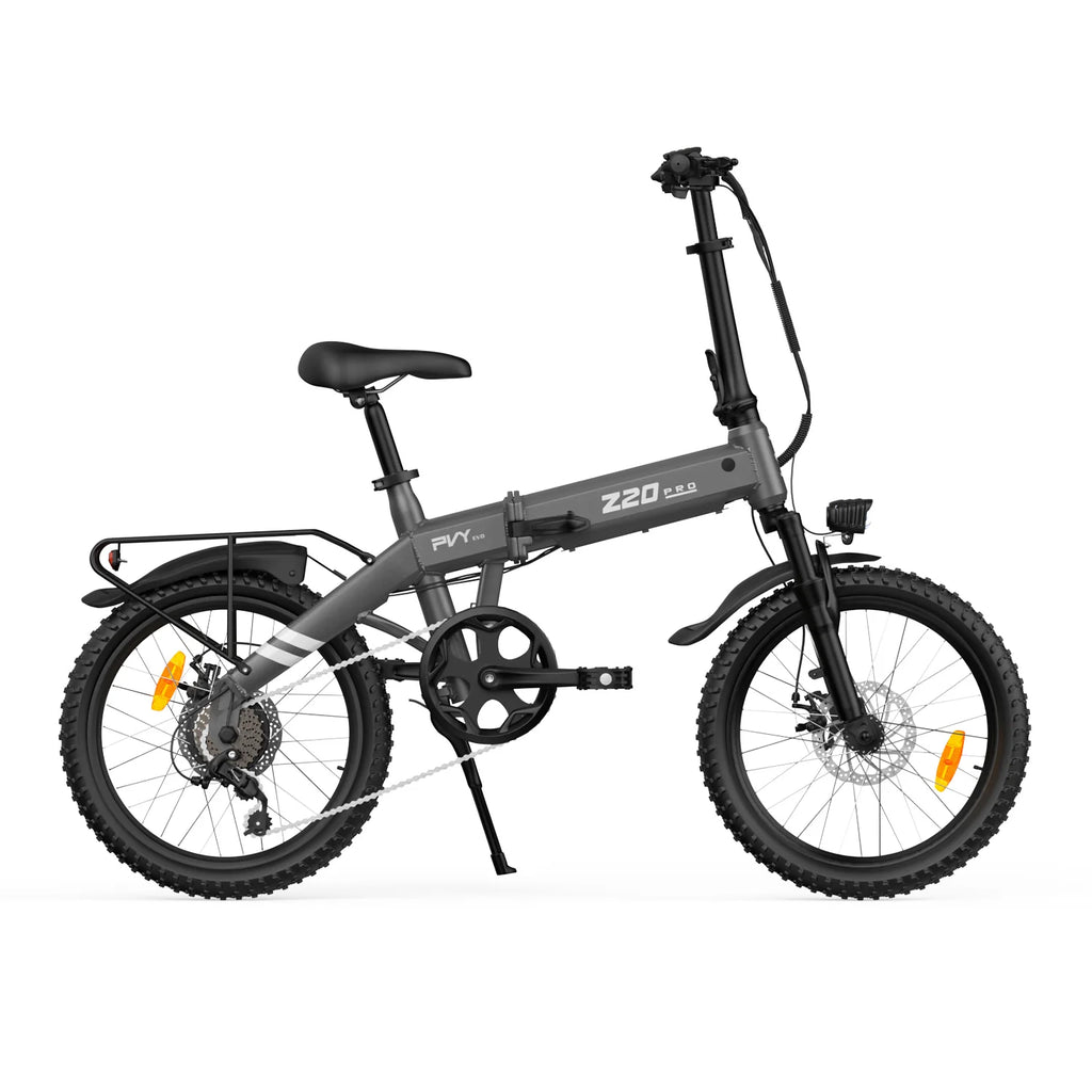 Vélo électrique PVY Z20 PRO EVO, Moteur 250W, Batterie 36V14.5AH, Pneus 20 pouces, Freins à disque mécaniques - Gris