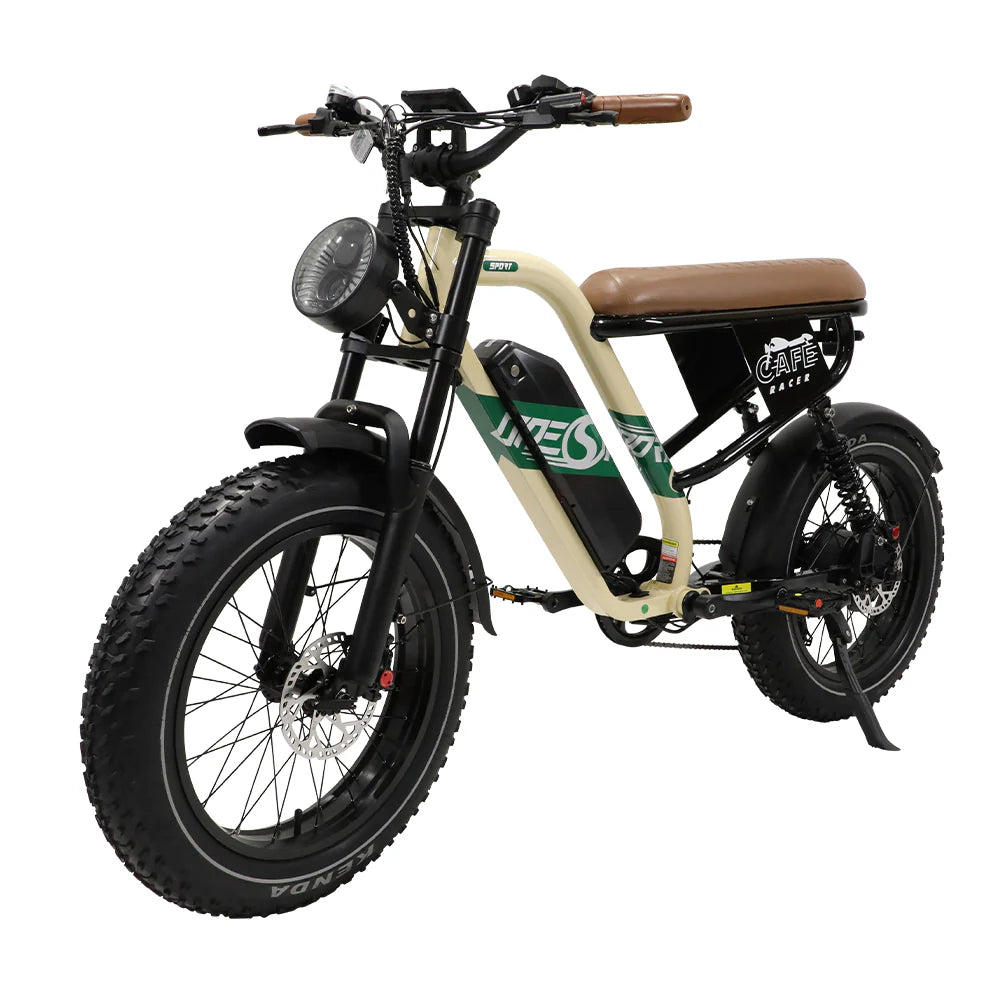 ONESPORT W66 E-Bike - 500W Motor  48V 13.5AH Akku 20 Zoll Reifen Hydraulische Bremsen - Beige Gelb
