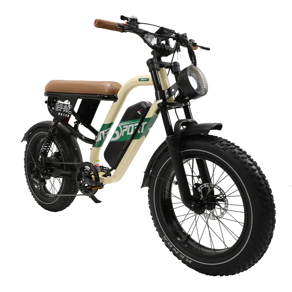 ONESPORT W66 E-Bike - 500W Motor  48V 13.5AH Akku 20 Zoll Reifen Hydraulische Bremsen - Beige Gelb