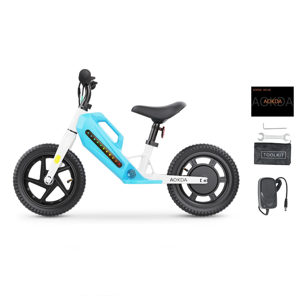 AOKDA AO-K8 Kinder E-Laufrad - Motor 180W Batterie 21.6V5.2AH 12" Reifen - Blau
