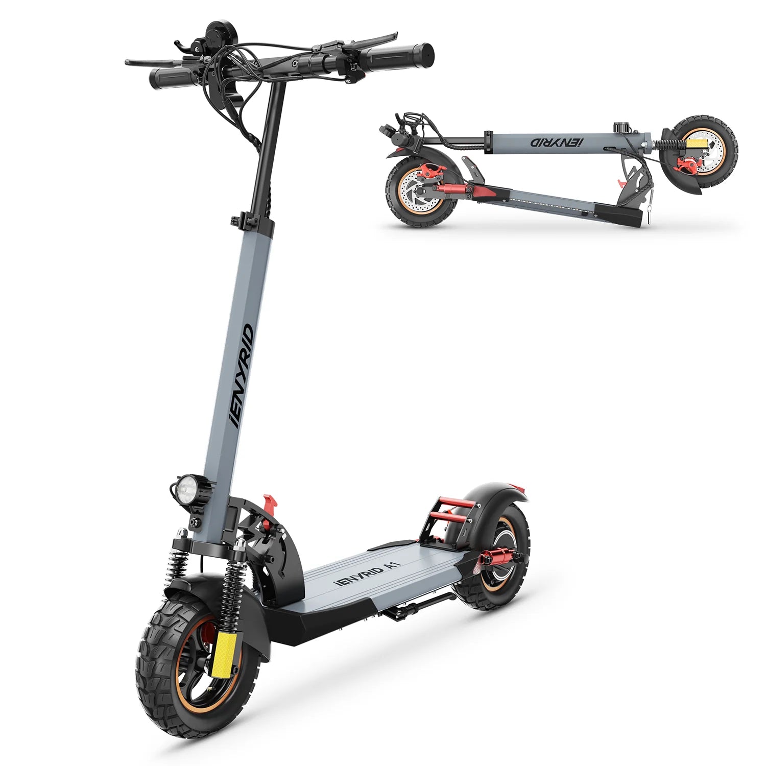 Trottinette électrique iENYRID IE-A1 - Moteur 800W Batterie 48V12.5AH Frein à disque Pliable - Gris