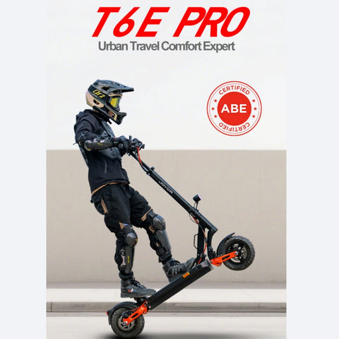 JOYOR T6E PRO Elektroroller ABE-Zertifizierung - 500W Motor 48V26AH Akku Faltbar 10" Offroad Reifen - Schwarz