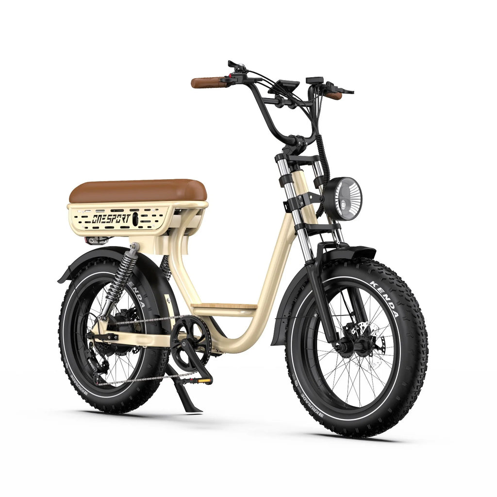 ONESPORT W77 E-Bike - Motor 250W Battery 48V18AH 20" Tires Oil Brakes - Beige