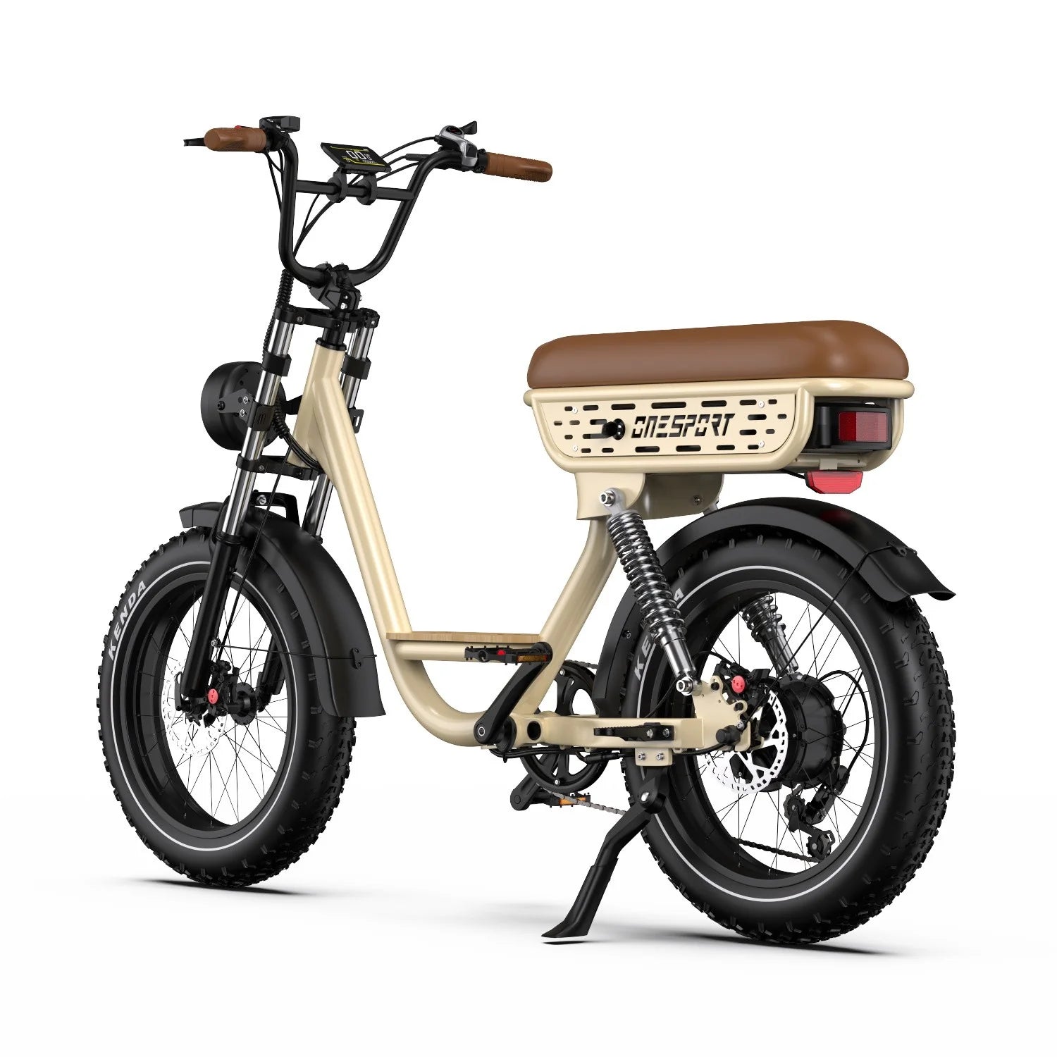 ONESPORT W77 E-Bike - Motor 250W Battery 48V18AH 20" Tires Oil Brakes - Beige