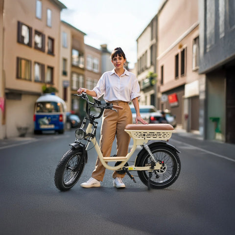 ONESPORT W77 E-Bike - Motor 250W Akku 48V18AH 20" Reifen Ölbremsen - Beige