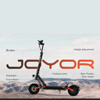 Joyor S10-S-Z 2025 Trottinette Électrique Pliable - Deux Moteurs 1000W 60V18Ah Écran Couleur Haute Définition avec Clignotants - Noir