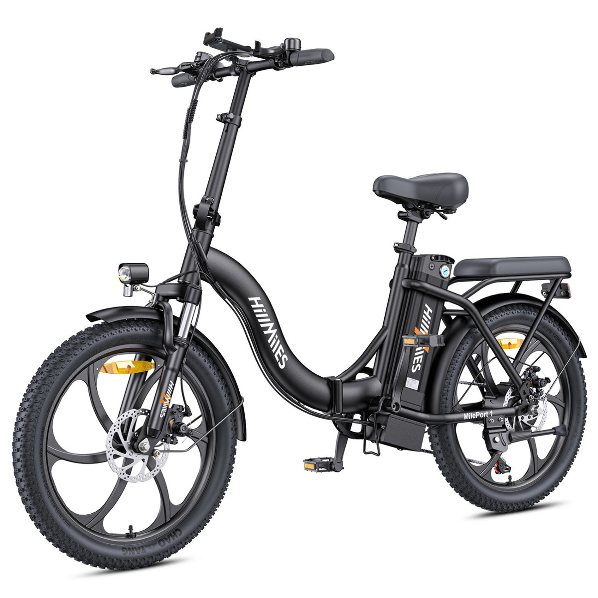 HillMiles MilePort 1 E-Bike – 250W Motor 36V13Ah Akku 20 Zoll Reifen Mechanische Scheibenbremse - Schwarz