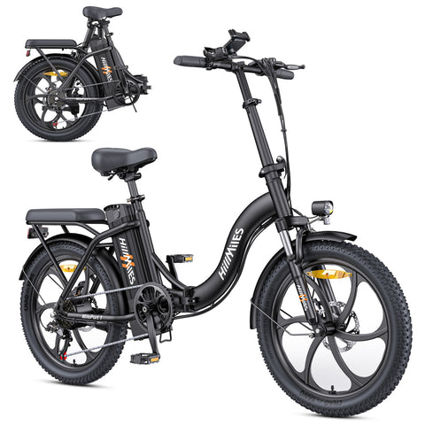 HillMiles MilePort 1 E-Bike – 250W Motor 36V13Ah Akku 20 Zoll Reifen Mechanische Scheibenbremse - Schwarz