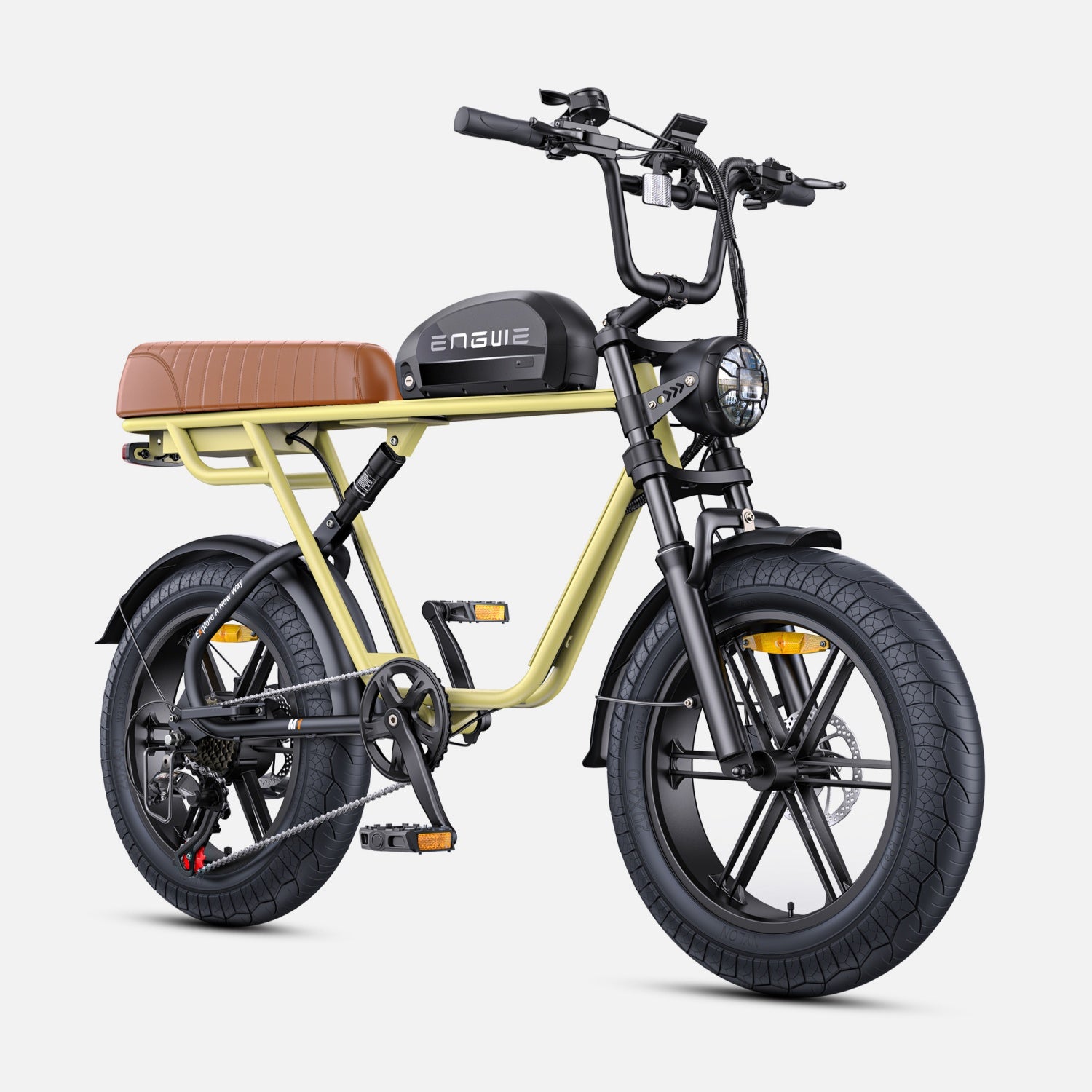 Vélo électrique ENGWE M1 NL - Moteur 250W Batterie 48V15.6AH Pneus 20 pouces Freins à disque hydrauliques Levier de vitesse sans poignée - Jaune