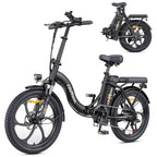 HillMiles MilePort 1 E-Bike – 250W Motor 36V13Ah Battery 20 Inch Tires Mechanical Disc Brake - Black