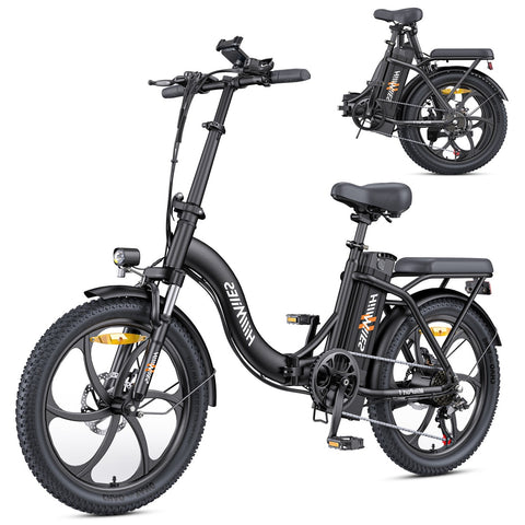 HillMiles MilePort 1 E-Bike – 250W Motor 36V13Ah Akku 20 Zoll Reifen Mechanische Scheibenbremse - Schwarz