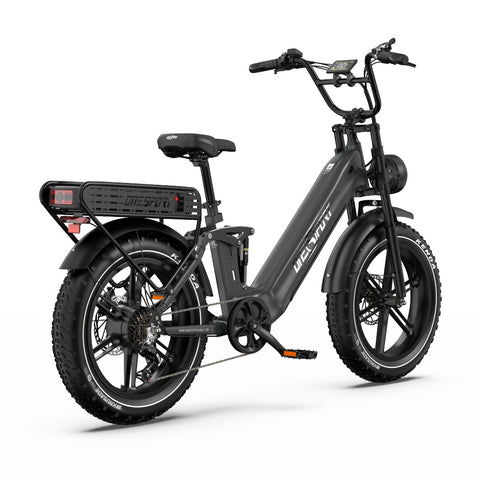 E-Bike ONESPORT OT08 PRO - Motor 500W Akku 48V18AH*2 20 Zoll Räder Scheibenbremse - Grau