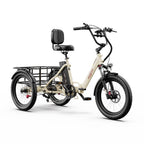 Electric Tricycle ONESPORT OT30 PRO - 500W Motor 48V18AH Battery 20 Inch Wheels Disc Brake – Beige