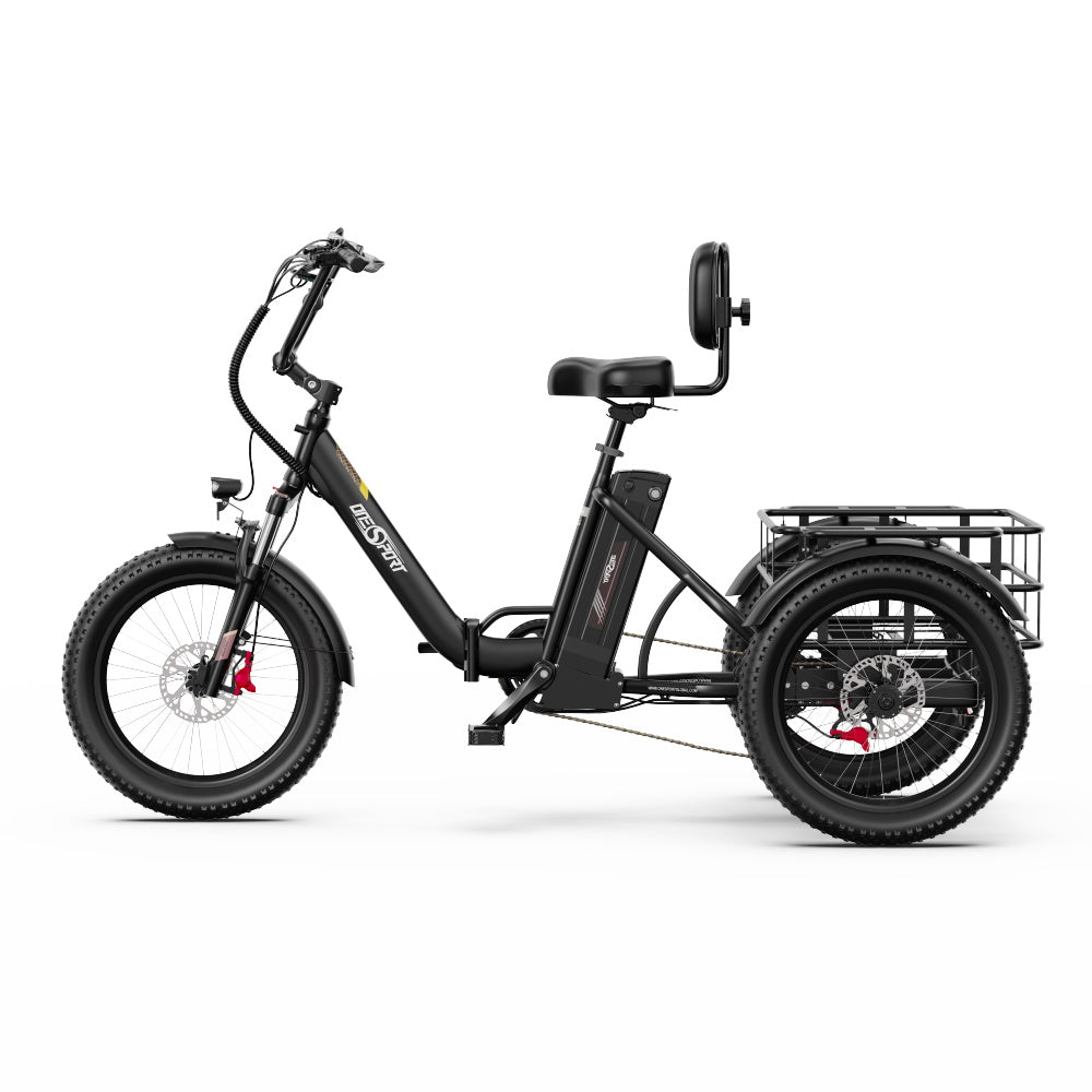 Electric Tricycle ONESPORT OT30 PRO - 500W Motor 48V18AH Battery 20 Inch Wheels Disc Brake - Black