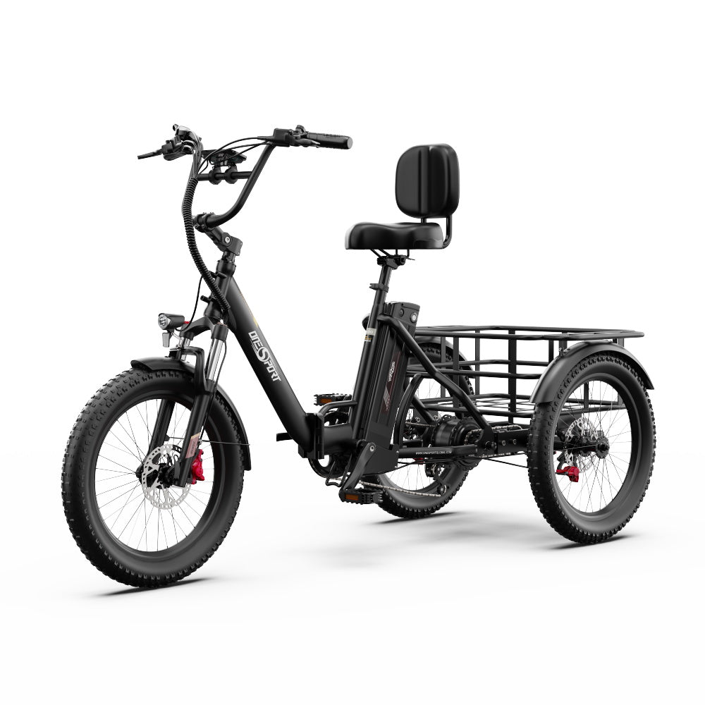 Electric Tricycle ONESPORT OT30 PRO - 500W Motor 48V18AH Battery 20 Inch Wheels Disc Brake - Black