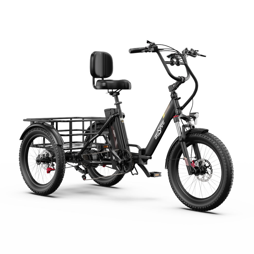 Electric Tricycle ONESPORT OT30 PRO - 500W Motor 48V18AH Battery 20 Inch Wheels Disc Brake - Black