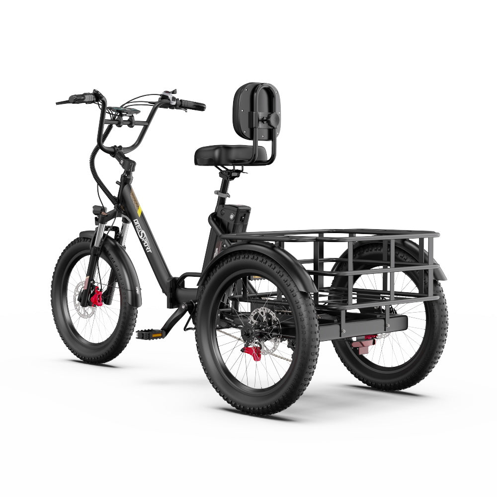 Electric Tricycle ONESPORT OT30 PRO - 500W Motor 48V18AH Battery 20 Inch Wheels Disc Brake - Black