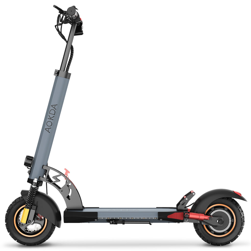 Trottinette électrique AOKDA AO-A1 - Moteur 800 W Batterie 48 V 12,5 Ah Pneus 10 pouces - Gris