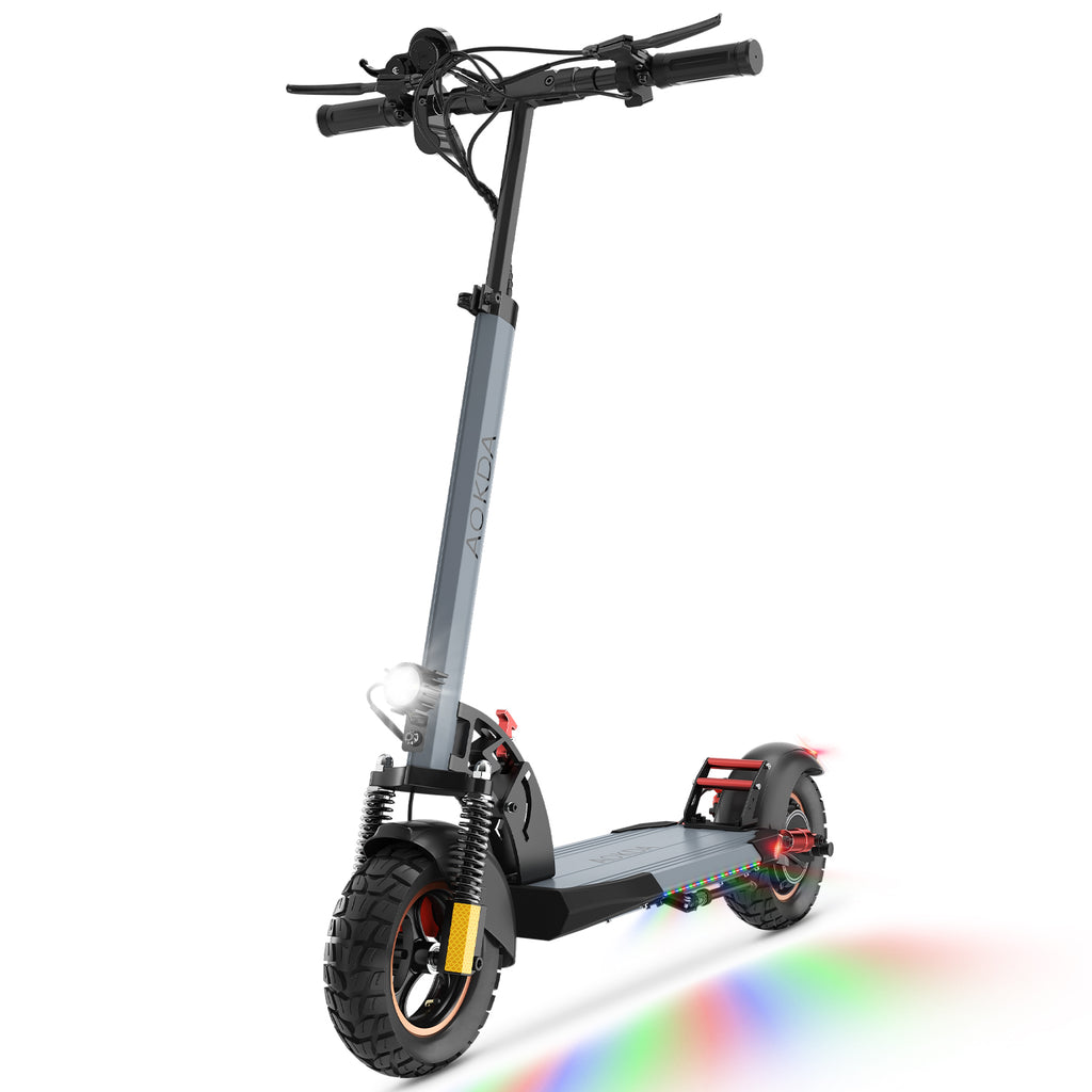 Trottinette électrique AOKDA AO-A1 - Moteur 800 W Batterie 48 V 12,5 Ah Pneus 10 pouces - Gris