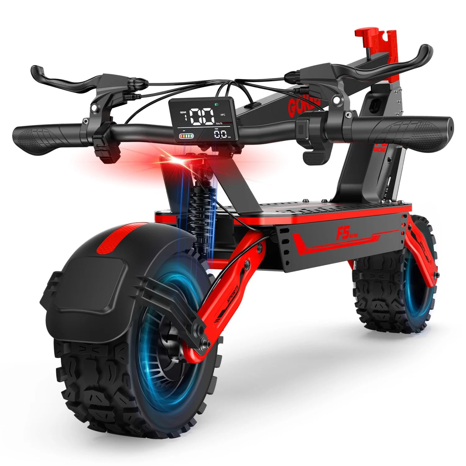 Rotes E-Bike 1000W 52V20Ah 43 Meilen Dualfederung