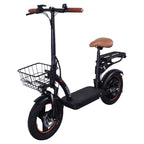 GELEIPU C14 Elektroroller - 500W 48V17.5Ah 14 Zoll E-Scooter mit mechanischer Scheibenbremse Eisenrahmen - Schwarz