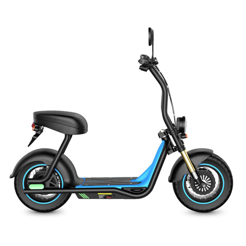E-Scooter Honey whale M5 MAX - 1000W Motor 54.6V13Ah Akku 14 Zoll Reifen Scheibenbremse - Schwarz Blau