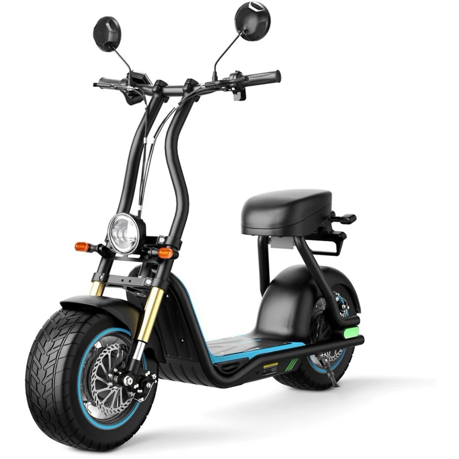 E-Scooter Honey Whale M5 MAX - 1000W Motor 54.6V13Ah Battery 14 Inch Tires Disc Brake - Black Blue