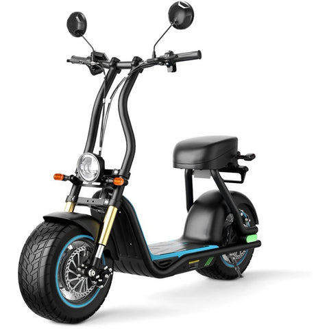 E-Scooter Honey whale M5 MAX - 1000W Motor 54.6V13Ah Akku 14 Zoll Reifen Scheibenbremse - Schwarz Blau